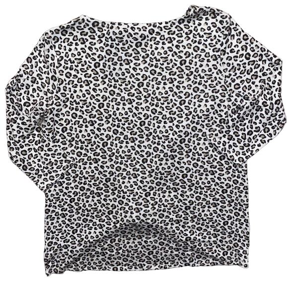 Gibsonlook Soft Knit Twist Front 3/4 Sleeve Top Sz Medium Cheetah Print NWT - Picture 3 of 7